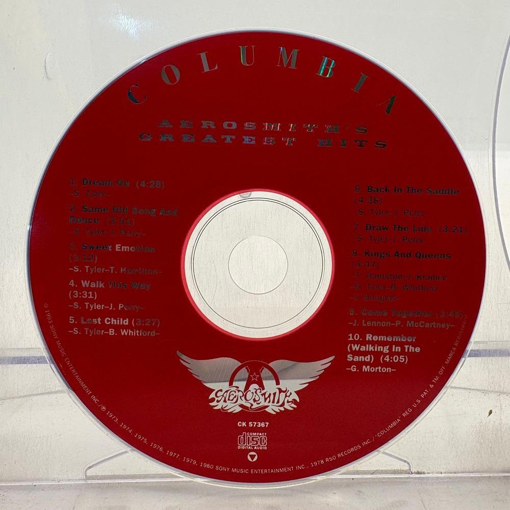 Aerosmith Greatest Hits CD 1993 Reissue CK 57367 Columbia Records Dream On Rock